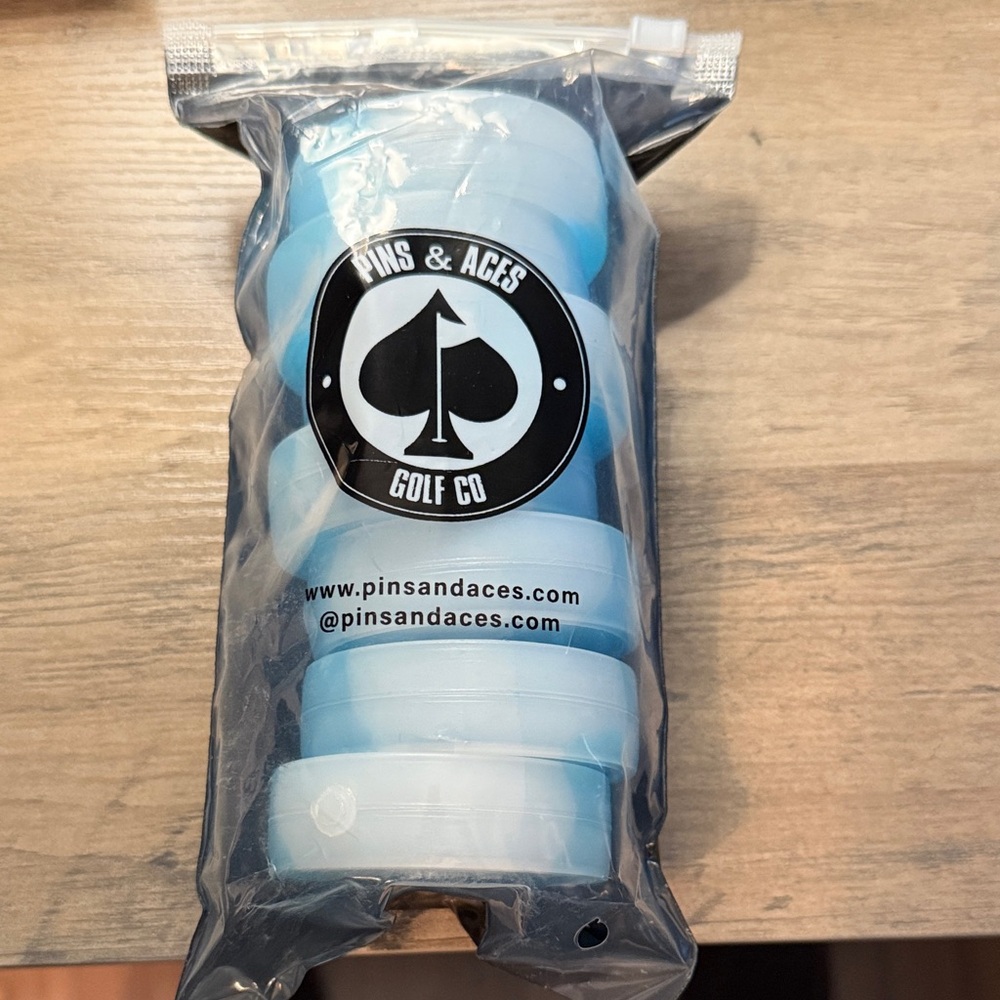Pins & Aces ice pucks for beer sleeve
